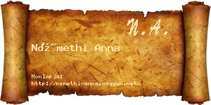 Némethi Anna névjegykártya