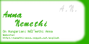 anna nemethi business card